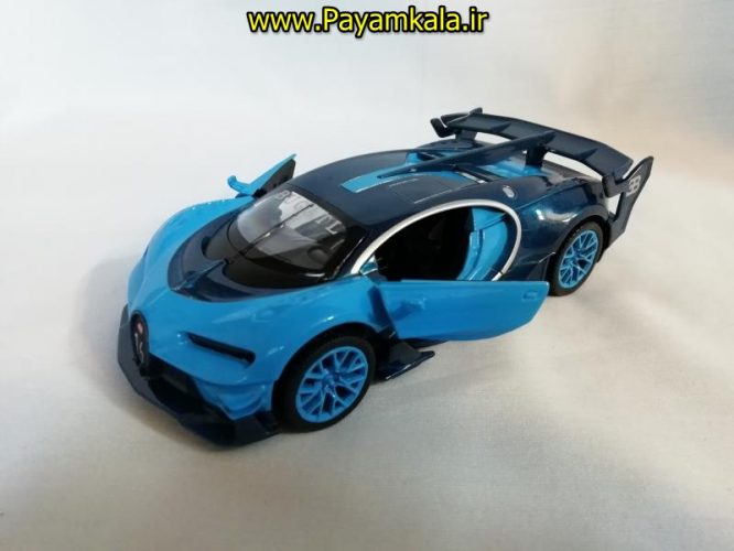 اسباب بازی ماشین بوگاتی شیرون متوسط (Bugatti Chiron) موزیکال-چراغدار فلزی