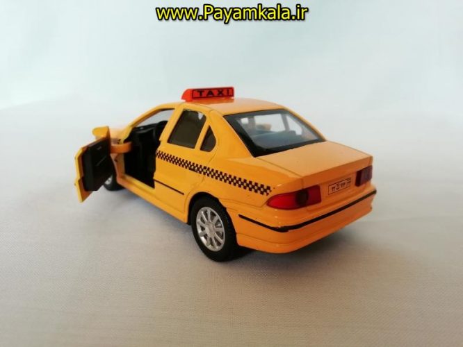 اسباب بازی تاکسی عقب کش فلزی سمند (SAMAND TAXI) چراغدار موزیکال