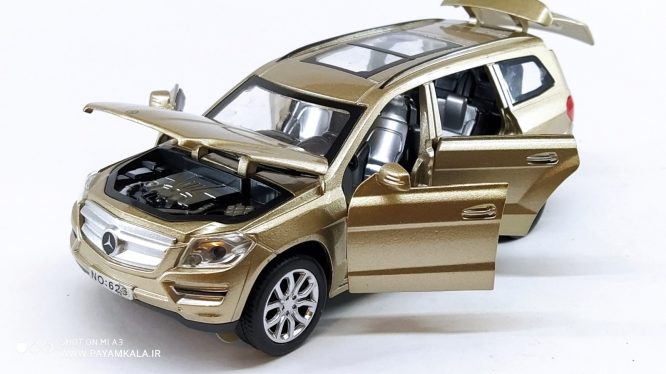 اسباب بازی ماشین مرسدس بنز شاسی بلند متوسط (BENZ GL500) موزیکال-چراغدار فلزی بژ