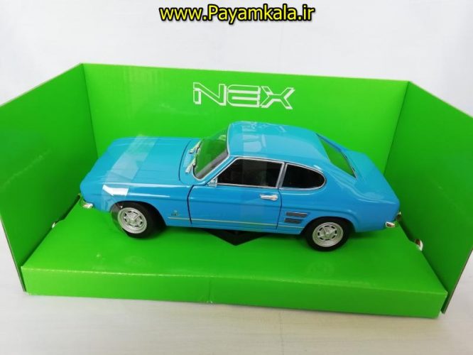 ماکت ماشین اسباب بازی فورد کاپری بزرگ (1:24) (WELLY)(1969 FORD CAPRI) آبی