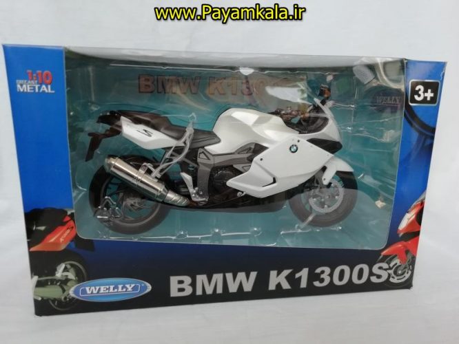 (سایز بزرگ) ماکت فلزی موتورسیکلت ب ام و (BMW K1300S BY WELLY)(1/10)