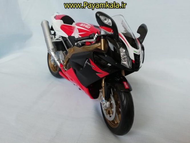 (سایز بزرگ) ماکت فلزی موتورسیکلت آپریلیا (APRILIA RSV 1000R FACTORY BY WELLY)(1/10)