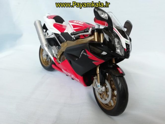 (سایز بزرگ) ماکت فلزی موتورسیکلت آپریلیا (APRILIA RSV 1000R FACTORY BY WELLY)(1/10)