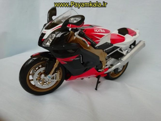 (سایز بزرگ) ماکت فلزی موتورسیکلت آپریلیا (APRILIA RSV 1000R FACTORY BY WELLY)(1/10)