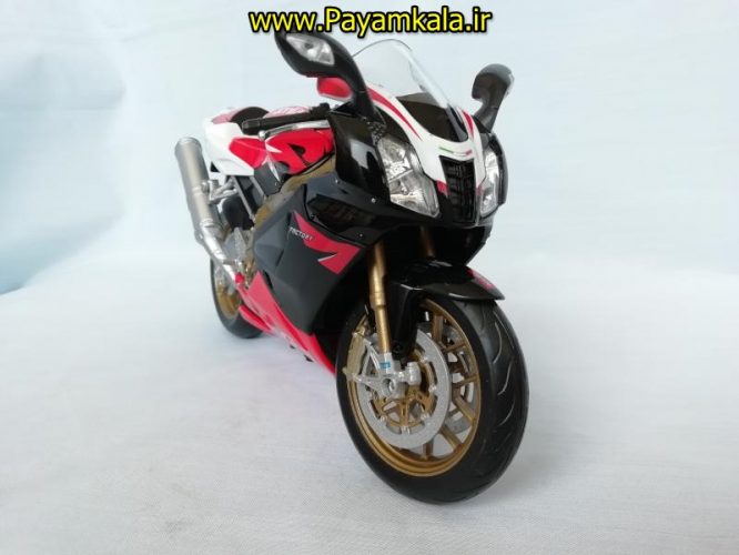 (سایز بزرگ) ماکت فلزی موتورسیکلت آپریلیا (APRILIA RSV 1000R FACTORY BY WELLY)(1/10)