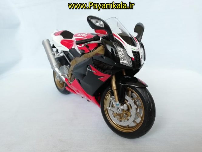 (سایز بزرگ) ماکت فلزی موتورسیکلت آپریلیا (APRILIA RSV 1000R FACTORY BY WELLY)(1/10)