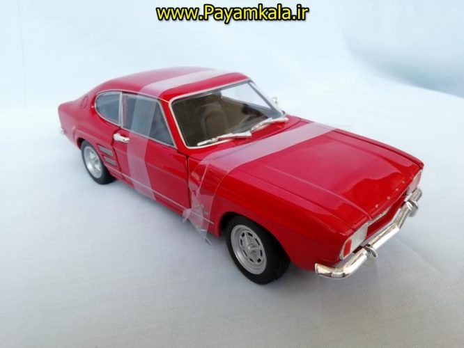 ماکت ماشین اسباب بازی فورد کاپری بزرگ (1:24) (WELLY)(1969 FORD CAPRI)