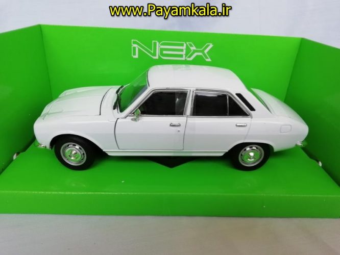 ماکت ماشین اسباب بازی پژو 504 بزرگ (1:24) (WELLY)(PEUGEOT 504 1968) سفید