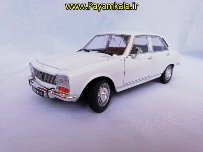 ماکت ماشین اسباب بازی پژو 504 بزرگ (1:24) (WELLY)(PEUGEOT 504 1968) سفید