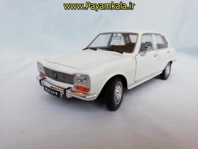 ماکت ماشین اسباب بازی پژو 504 بزرگ (1:24) (WELLY)(PEUGEOT 504 1968) سفید