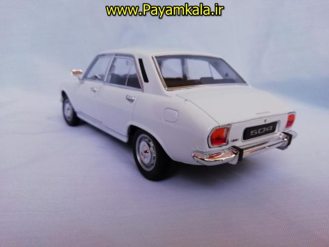 ماکت ماشین اسباب بازی پژو 504 بزرگ (1:24) (WELLY)(PEUGEOT 504 1968) سفید