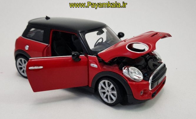 ماکت ماشین اسباب بازی مینی هاچ بزرگ (1:24) (WELLY)(NEW MINI HATCH) قرمز