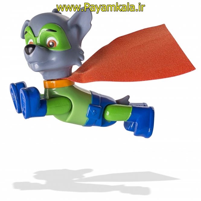 اکشن فیگور شخصیت سگ نگهبان شنلدار (Paw Patrol - Rocky Super Pups Figure)