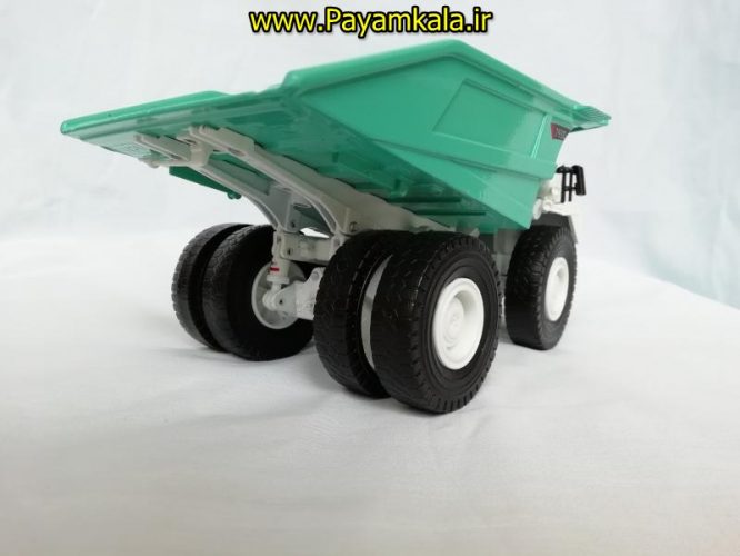 (فلزی) ماکت فلزی کامیون دامپ تراک (DUMP TRUCK 793D BY KDW) سفید-سبز