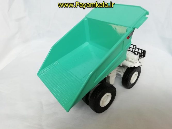 (فلزی) ماکت فلزی کامیون دامپ تراک (DUMP TRUCK 793D BY KDW) سفید-سبز