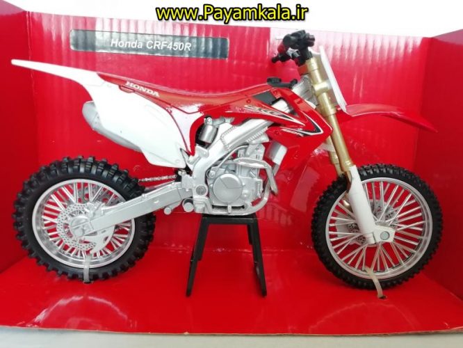 (سایز بزرگ NEWRAY) ماکت فلزی موتورسیکلت هوندا (HONDA CRF450R)(1/12)