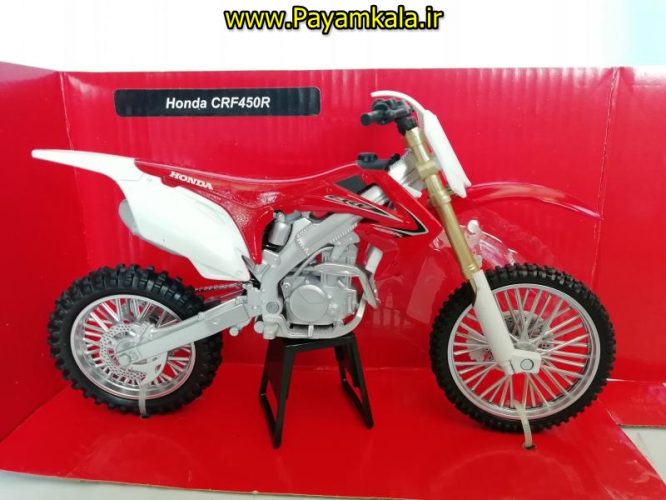 (سایز بزرگ NEWRAY) ماکت فلزی موتورسیکلت هوندا (HONDA CRF450R)(1/12)