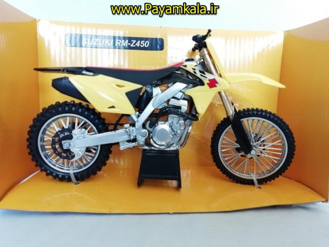 (سایز بزرگ NEWRAY) ماکت فلزی موتورسیکلت سوزوکی (SUZUKI RM-Z450)(1/12)