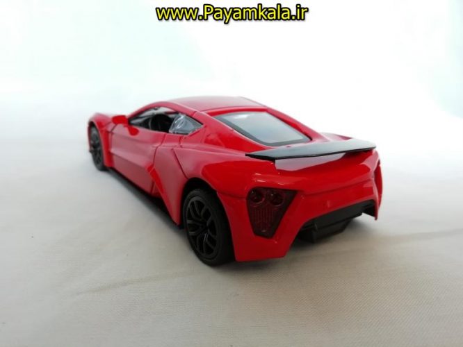 (موزیکال-چراغدار)ماشین فلزی عقب کش اسباب بازی فراری (FERRARI BY KMH) قرمز