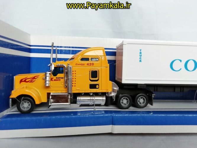 (SHANGKU) اسباب بازی تریلی کانتینر دار (موزیکال - چراغدار ) CONTAINER TRUCK) 1:42) زرد