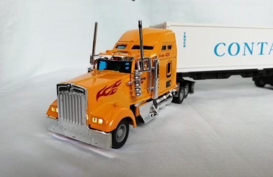 (SHANGKU) اسباب بازی تریلی کانتینر دار (موزیکال - چراغدار ) CONTAINER TRUCK) 1:42) زرد