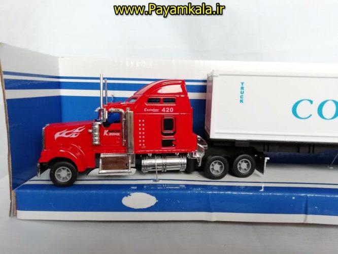 (SHANGKU) اسباب بازی تریلی کانتینر دار (موزیکال - چراغدار ) CONTAINER TRUCK) 1:42) قرمز