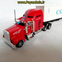 (SHANGKU) اسباب بازی تریلی کانتینر دار (موزیکال - چراغدار ) CONTAINER TRUCK) 1:42) قرمز