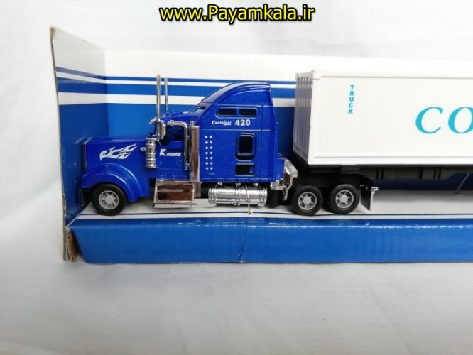 (SHANGKU) اسباب بازی تریلی کانتینر دار (موزیکال - چراغدار ) CONTAINER TRUCK) 1:42) آبی