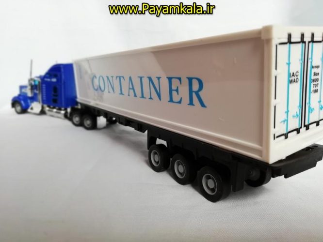 (SHANGKU) اسباب بازی تریلی کانتینر دار (موزیکال - چراغدار ) CONTAINER TRUCK) 1:42) آبی