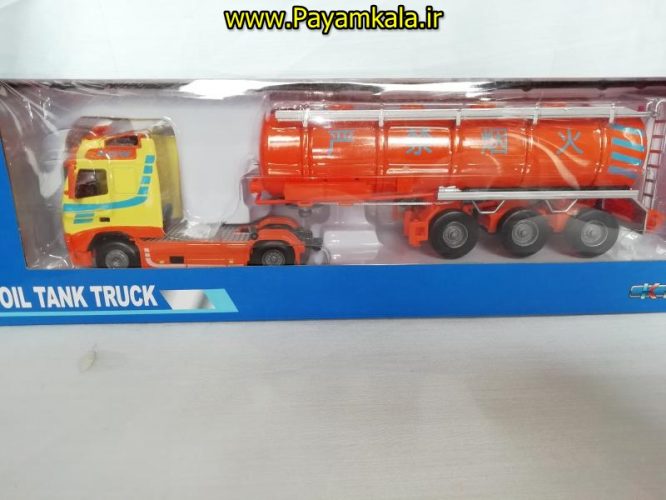 ماکت نفت کش (KDW 1:50) جعبه دار ( OIL TANK TRUCK) نارنجی