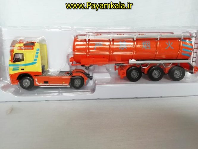 ماکت نفت کش (KDW 1:50) جعبه دار ( OIL TANK TRUCK) نارنجی