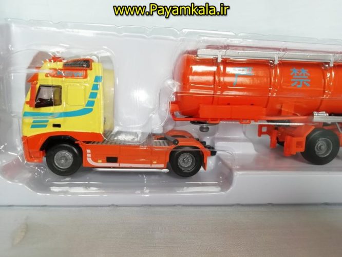 ماکت نفت کش (KDW 1:50) جعبه دار ( OIL TANK TRUCK) نارنجی