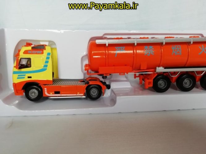 ماکت نفت کش (KDW 1:50) جعبه دار ( OIL TANK TRUCK) نارنجی