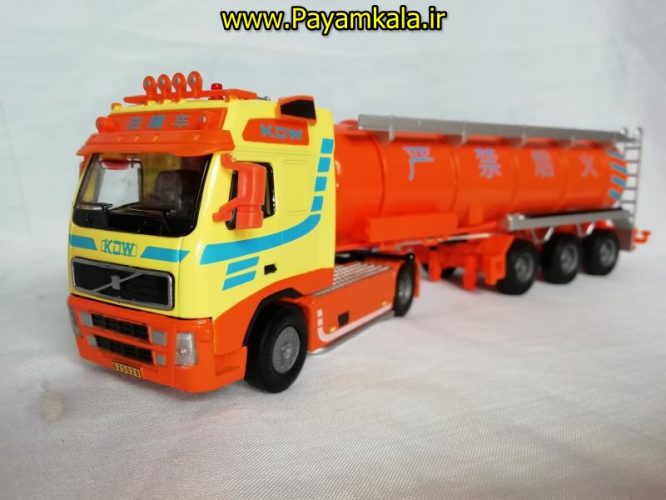 ماکت نفت کش (KDW 1:50) جعبه دار ( OIL TANK TRUCK) نارنجی