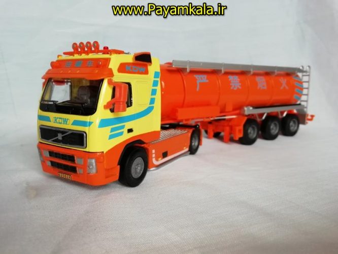 ماکت نفت کش (KDW 1:50) جعبه دار ( OIL TANK TRUCK) نارنجی