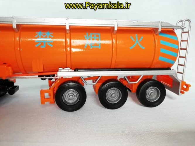 ماکت نفت کش (KDW 1:50) جعبه دار ( OIL TANK TRUCK) نارنجی