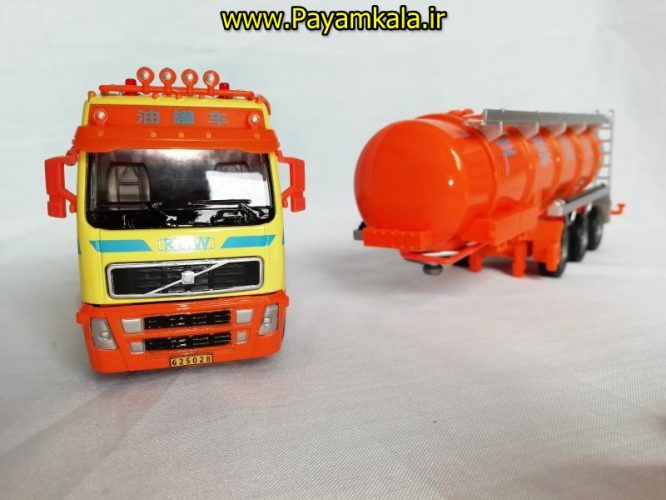 ماکت نفت کش (KDW 1:50) جعبه دار ( OIL TANK TRUCK) نارنجی