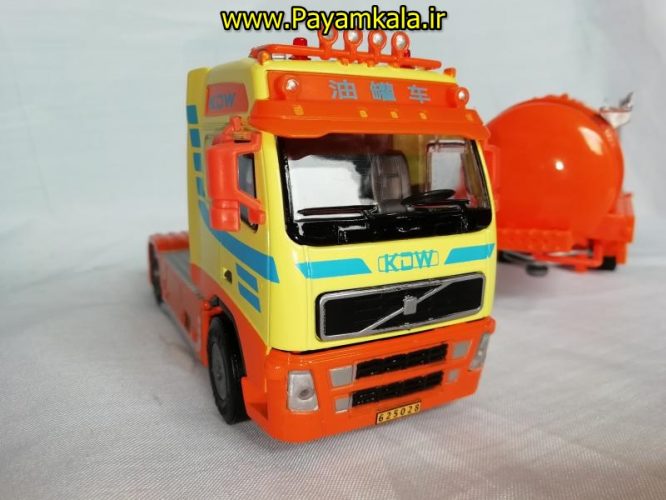 ماکت نفت کش (KDW 1:50) جعبه دار ( OIL TANK TRUCK) نارنجی