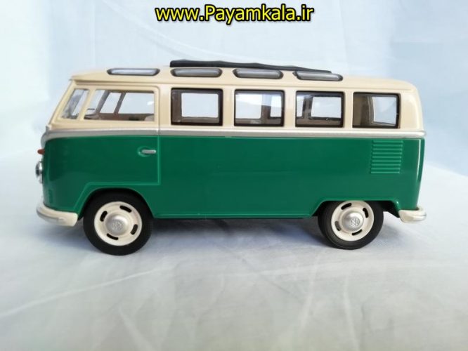 (موزیکال-چراغدار) ماکت ماشین اسباب بازی فولکس استیشن بزرگ (1:24) (1962 VOLKSWAGEN CLASSICAL BUS)