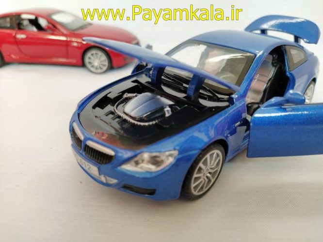 ماکت فلزی ماشین عقب کش موزیکال چراغدار اسباب بازی ب ام و (BMW M6 BY DIECAST REPLICA) آبی