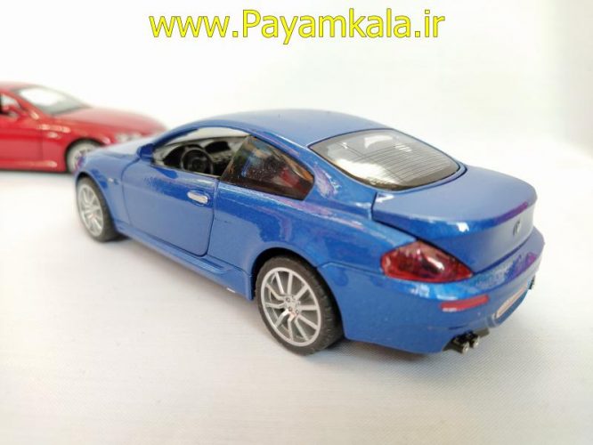 ماکت فلزی ماشین عقب کش موزیکال چراغدار اسباب بازی ب ام و (BMW M6 BY DIECAST REPLICA) آبی