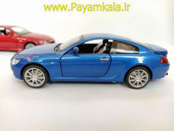 ماکت فلزی ماشین عقب کش موزیکال چراغدار اسباب بازی ب ام و (BMW M6 BY DIECAST REPLICA) آبی