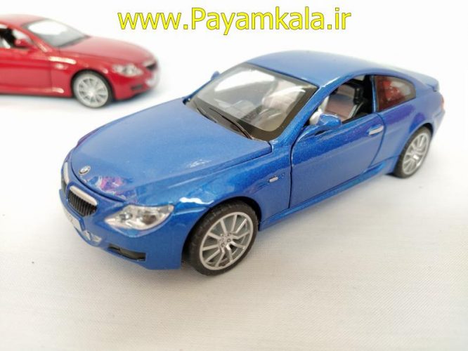 ماکت فلزی ماشین عقب کش موزیکال چراغدار اسباب بازی ب ام و (BMW M6 BY DIECAST REPLICA) آبی