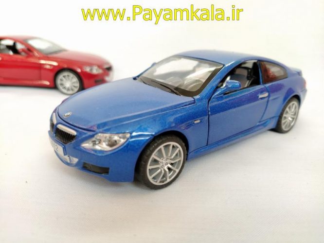 ماکت فلزی ماشین عقب کش موزیکال چراغدار اسباب بازی ب ام و (BMW M6 BY DIECAST REPLICA) آبی