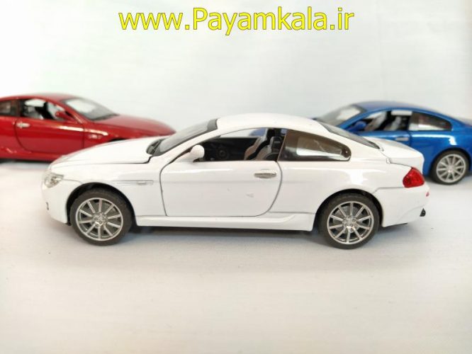 ماکت فلزی ماشین عقب کش موزیکال چراغدار اسباب بازی ب ام و (BMW M6 BY DIECAST REPLICA) سفید