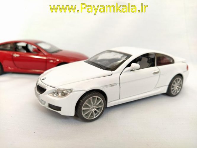 ماکت فلزی ماشین عقب کش موزیکال چراغدار اسباب بازی ب ام و (BMW M6 BY DIECAST REPLICA) سفید