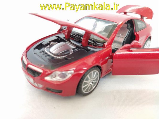 ماکت فلزی ماشین عقب کش موزیکال چراغدار اسباب بازی ب ام و (BMW M6 BY DIECAST REPLICA) قرمز