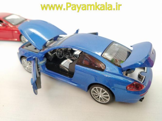 ماکت فلزی ماشین عقب کش موزیکال چراغدار اسباب بازی ب ام و (BMW M6 BY DIECAST REPLICA) آبی