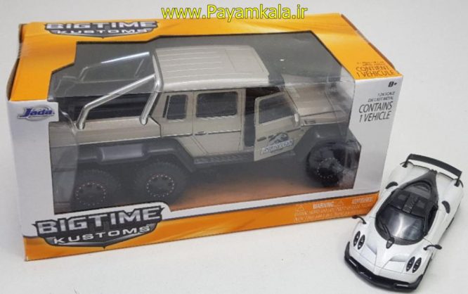 (JURASSIC WORLD) ماکت فلزی اسباب بازی مرسدس بنز بزرگ (1:24)(MERCEDES-BENZ G63 AMG 6X6) ساخت JADA بژ