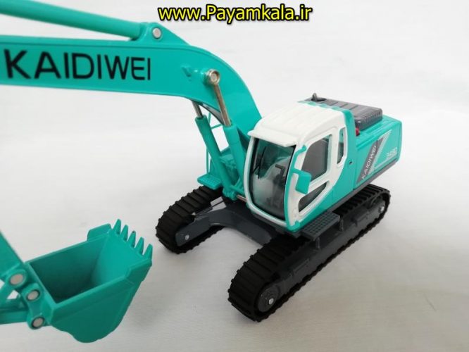 (تمام فلزی) اسباب بازی ماکت جعبه دار چراغدار+صدادار بیل مکانیکی (EXCAVATING MACHINERY BY KDW) مقیاس 1:40